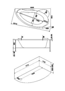 Панель фронтальная для ванны Bas Лагуна 170 левая